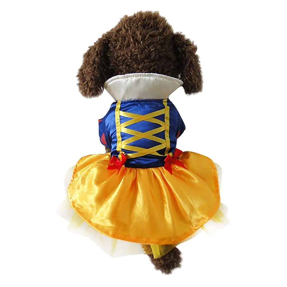 Snow Dog Costume Dog Halloween Costume Princess Dog Halloween Dress Snow Halloween Cat Costume Pet Apparel Cute Halloween Cosplay Costume Coat for Halloween Party Christmas Special Events